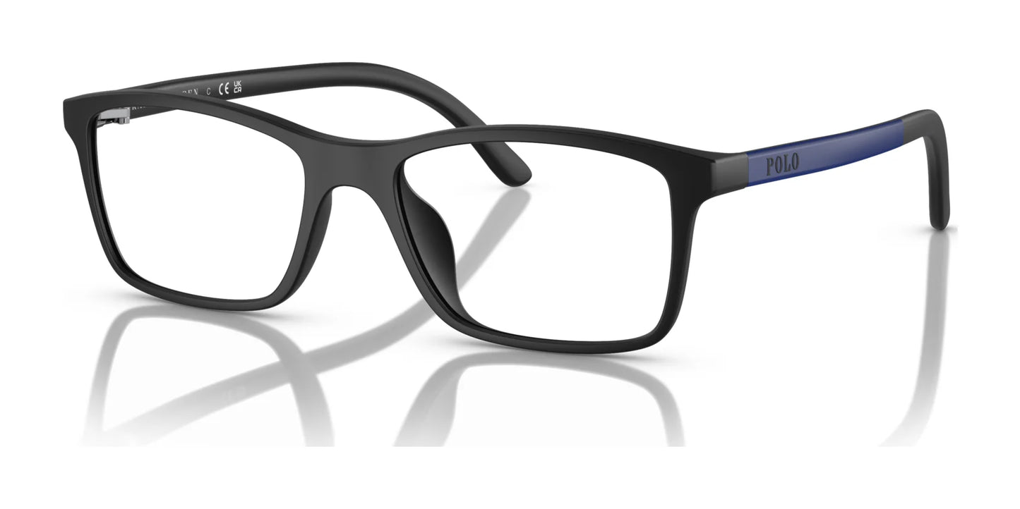 Polo PP9506U Eyeglasses with Sun-clips Matte Black / Grey Blue