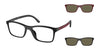 Polo PP9506U Eyeglasses with Sun-clips | Size 49 / Matte Black / Brown (3N 12%) №594480