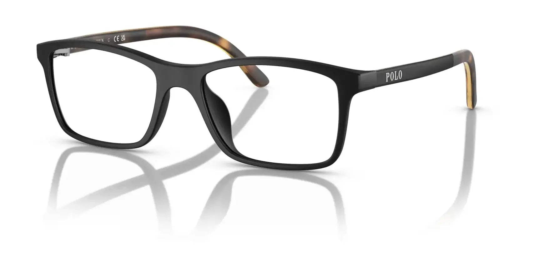 Polo PP9506U Eyeglasses with Sun-clips Matte Black / Dark Green