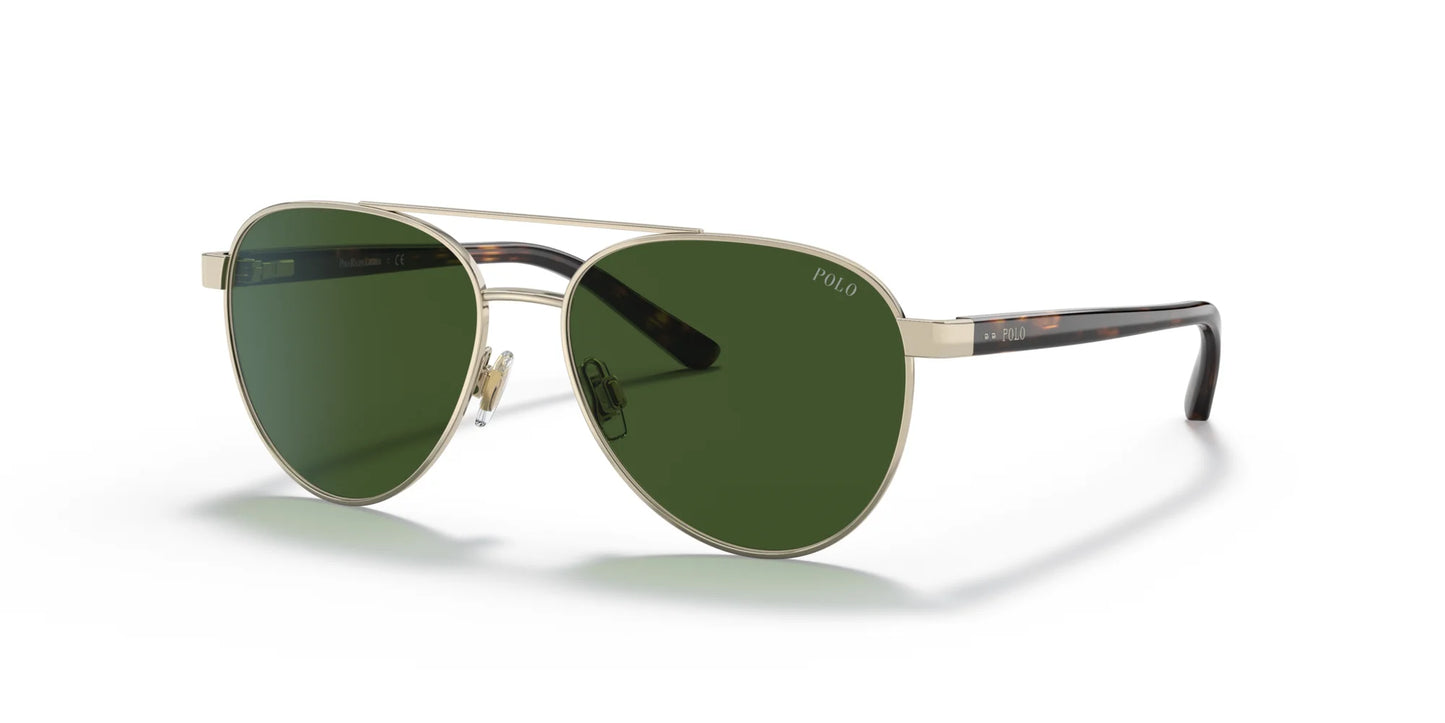 Polo PP9001 Sunglasses Shiny Pale Gold / Dark Green