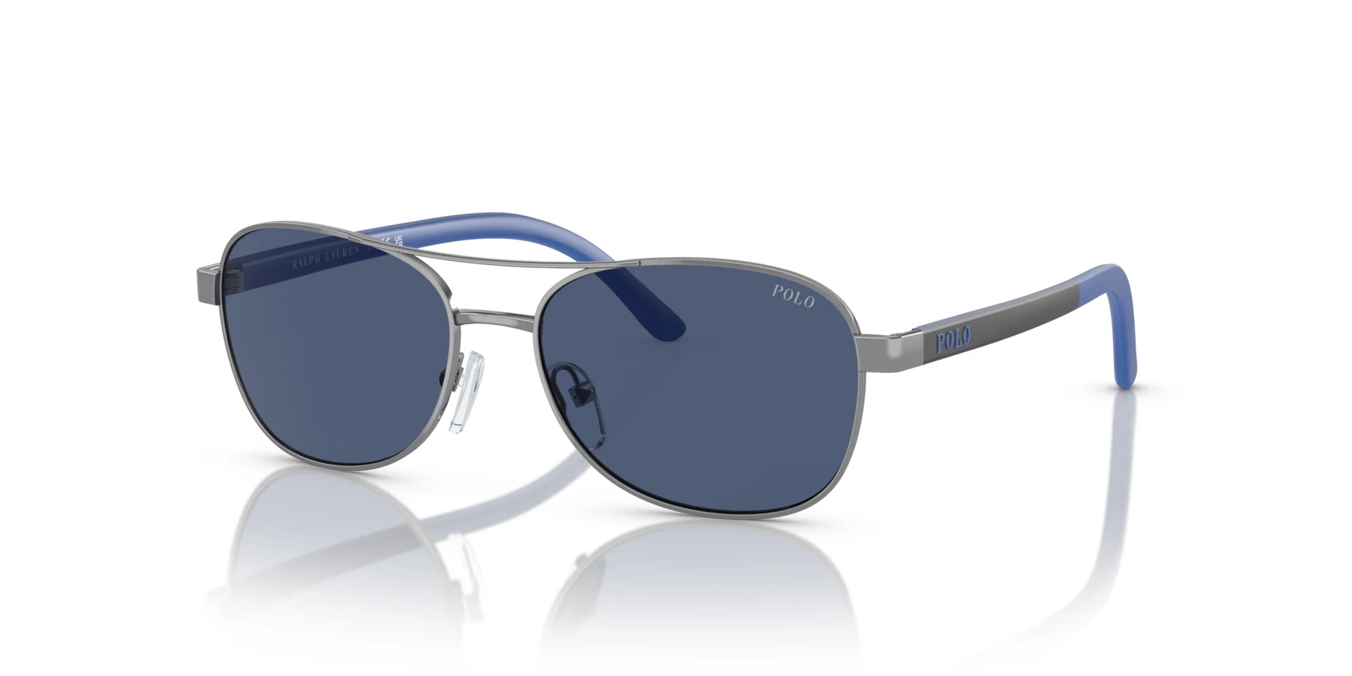 Polo PP9002 Sunglasses Shiny Gunmetal / Dark Blue
