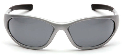 Pyramex Zone 2 Safety Glasses with Silver Frame and Gray Lens