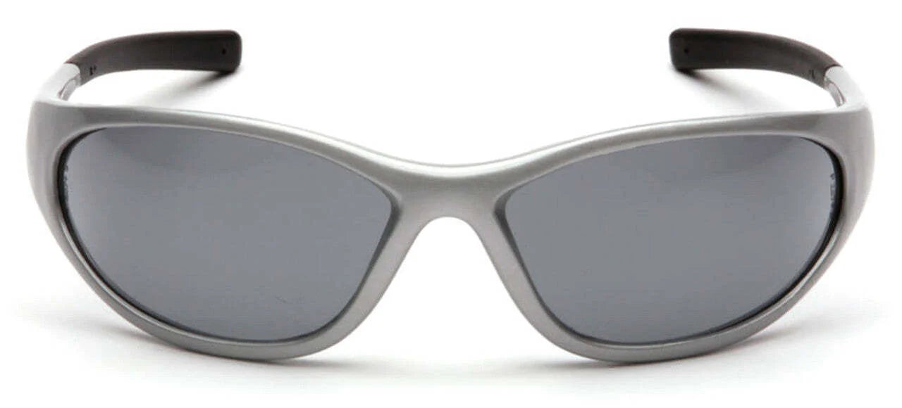 Pyramex Zone 2 Safety Glasses with Silver Frame and Gray Lens