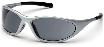 Pyramex Zone 2 Safety Glasses with Silver Frame and Gray Lens