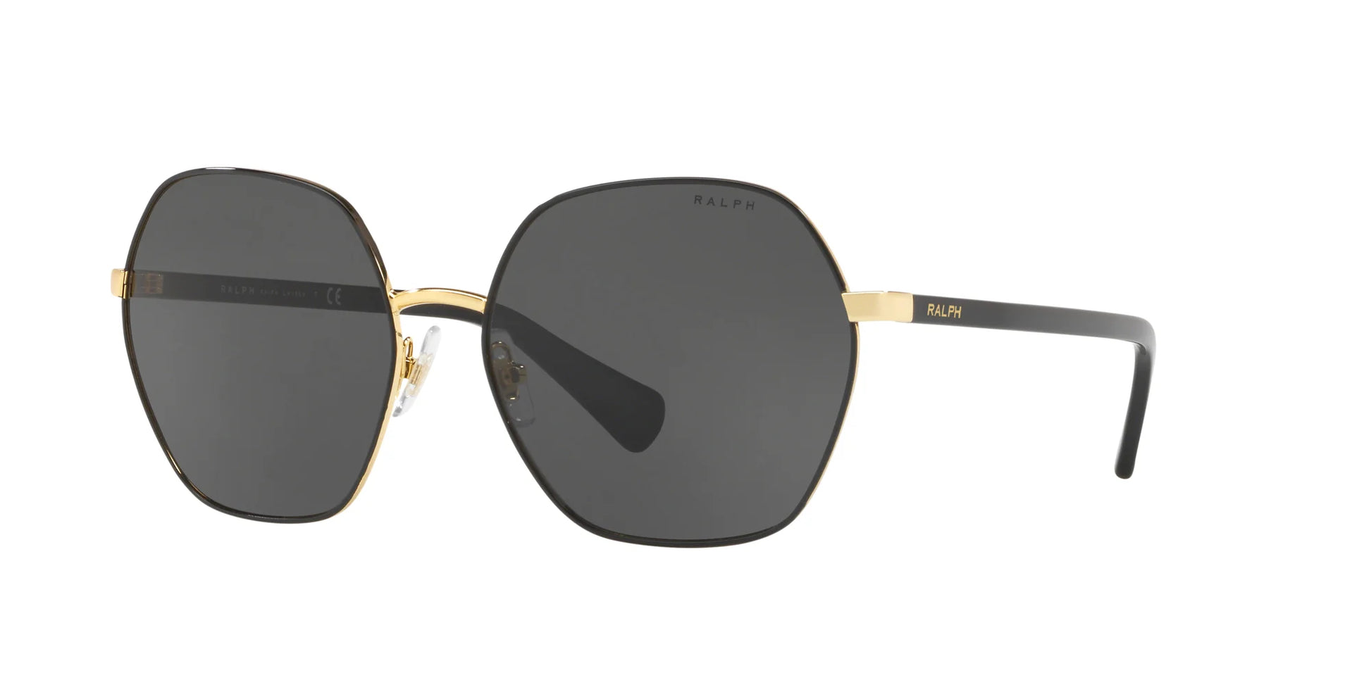 Ralph RA4124 Sunglasses Black Rims On Shiny Gold / Grey