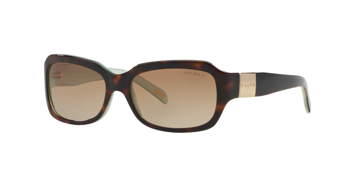Ralph RA5049 Sunglasses Shiny Havana On Aquamarine / Polarized Gradient Brown