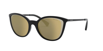 Ralph RA5262 Sunglasses Shiny Black / Dark Grey Mirror Gold