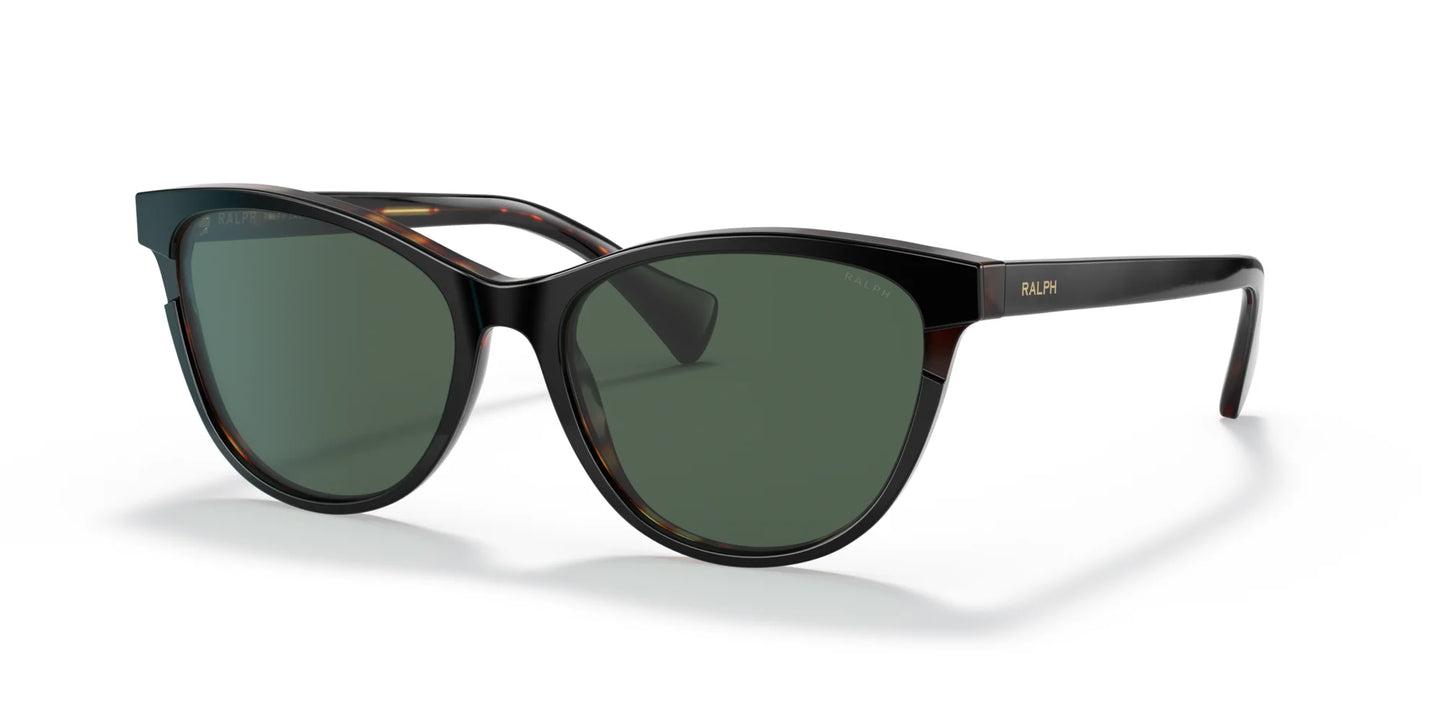 Ralph RA5275 Sunglasses Shiny Black On Dark Havana / Green