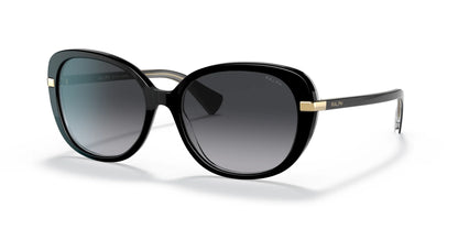 Ralph RA5277 Sunglasses Shiny Black On Crystal / Grey Gradient