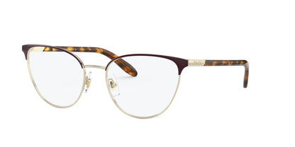 Ralph RA6047 Eyeglasses Shiny Brown On Pale Gold Rims