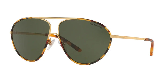 Ralph Lauren RL7066J Sunglasses | Size 62 / Shiny Gold / Antique Havana №937271 / Bottle Green (3N 9.7%)