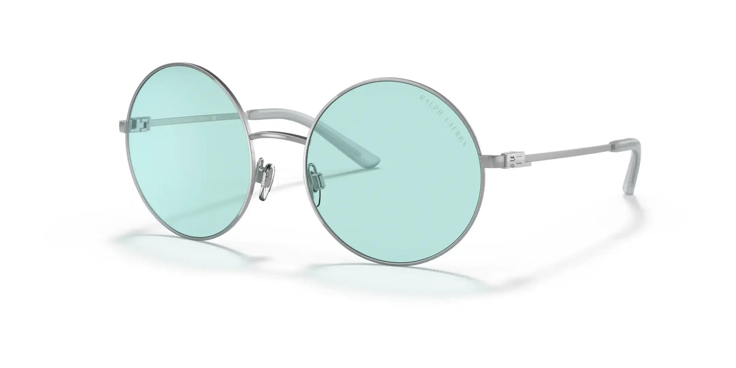 Ralph Lauren RL7072 Sunglasses Shiny Sanded Silver / Light Turquoise