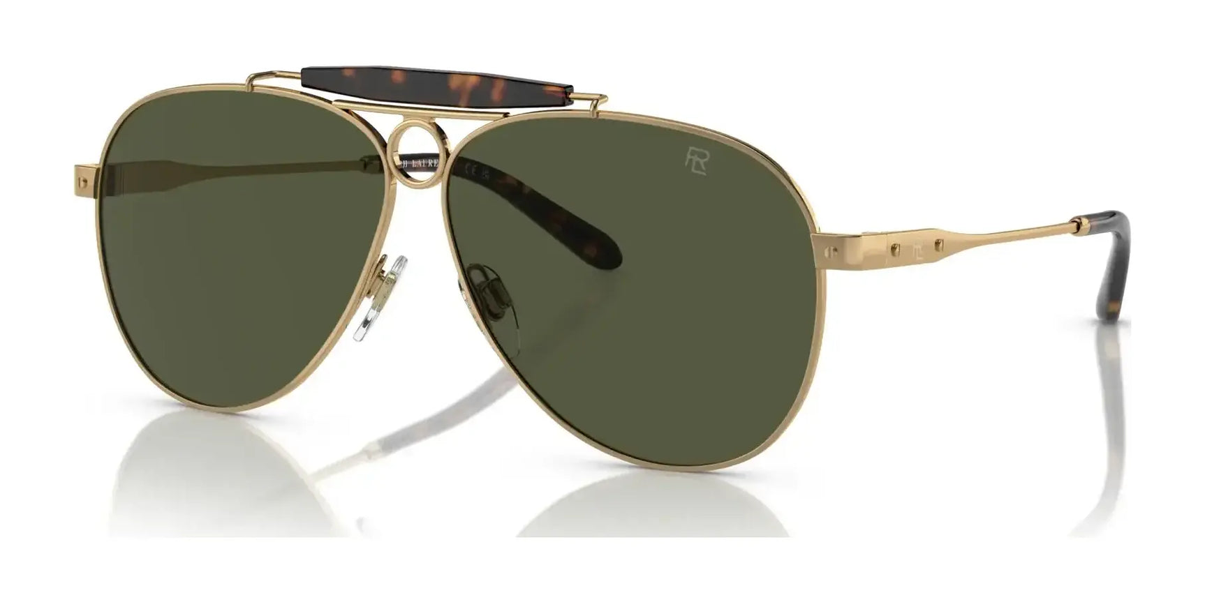 Ralph Lauren THE COUNRTYMAN RL7078 Sunglasses Antique Gold / Green