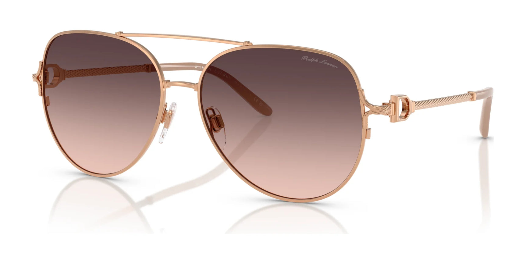 Ralph Lauren RL7087 Sunglasses Shiny Rose Gold / Grey Pink Gradient