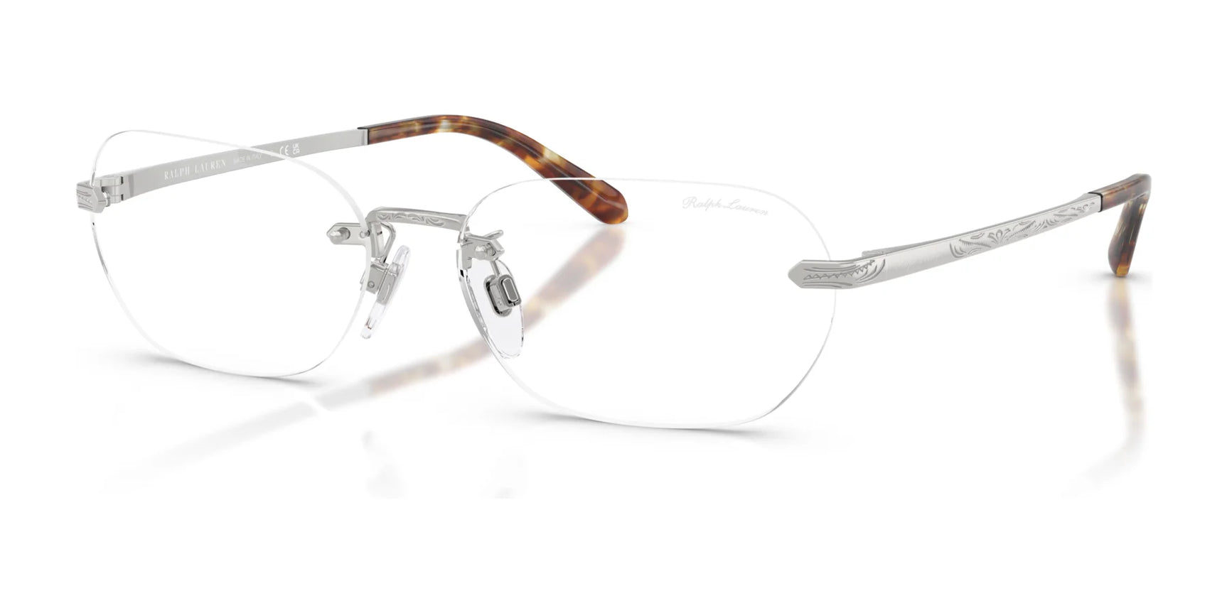 Ralph Lauren RL7089 Sunglasses Shiny Silver / Clear Blue-Violet Light Filter