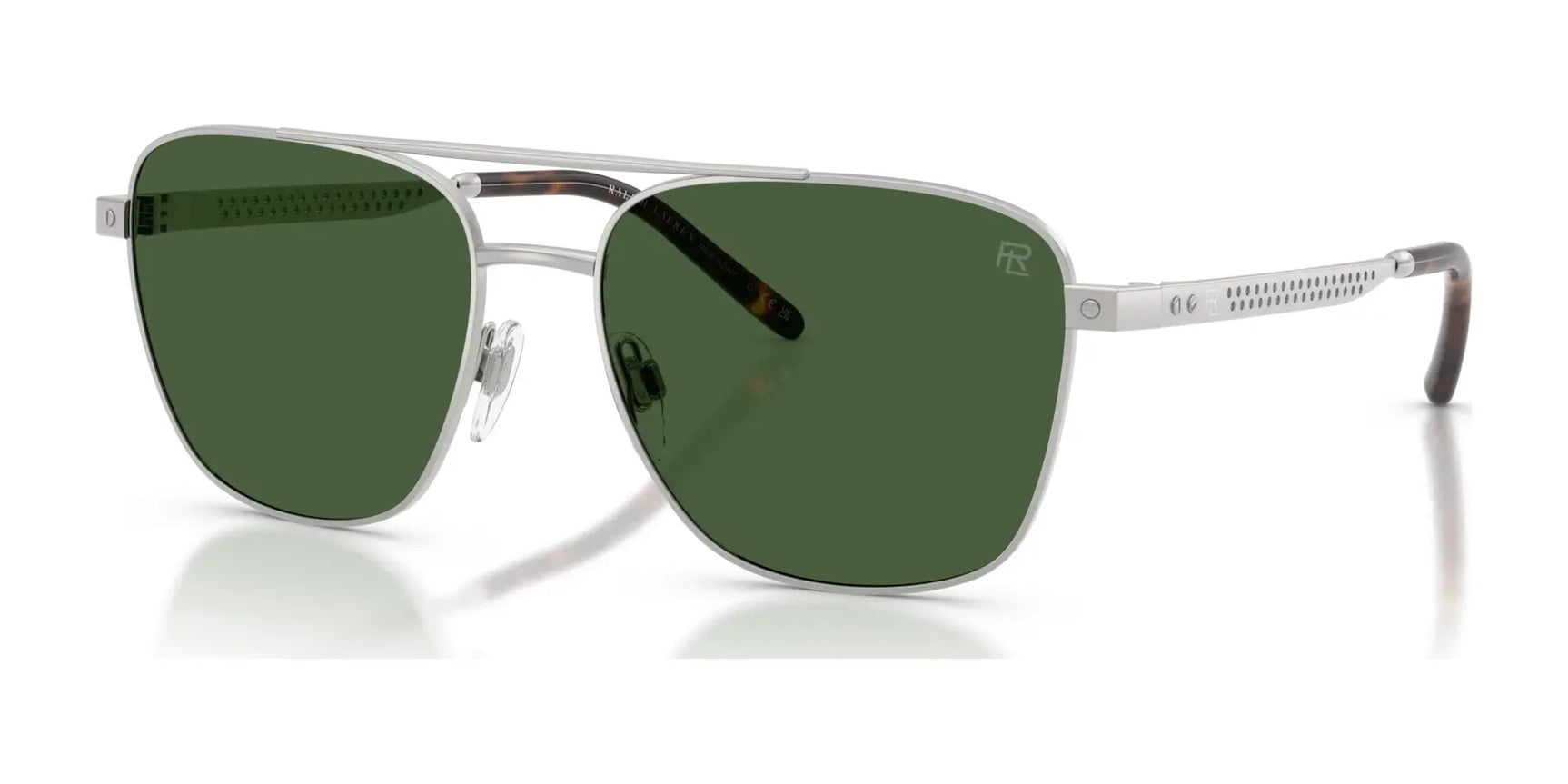 Ralph Lauren RL7091 Sunglasses Semi Shiny Silver / Bottle Green