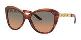 Ralph Lauren RL8184 Sunglasses Shiny Striped Havana / Grey Gradient Orange