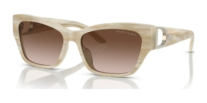 Ralph Lauren THE AUDREY RL8206U Sunglasses | Size 57 / Cream Horn / Gradient Brown (3N 16%) №608413