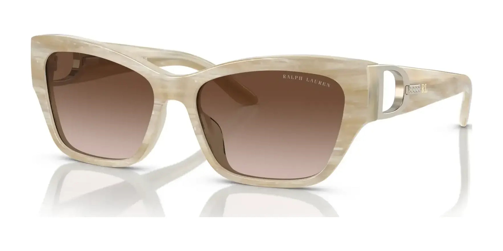 Ralph Lauren THE AUDREY RL8206U Sunglasses Cream Horn / Gradient Brown