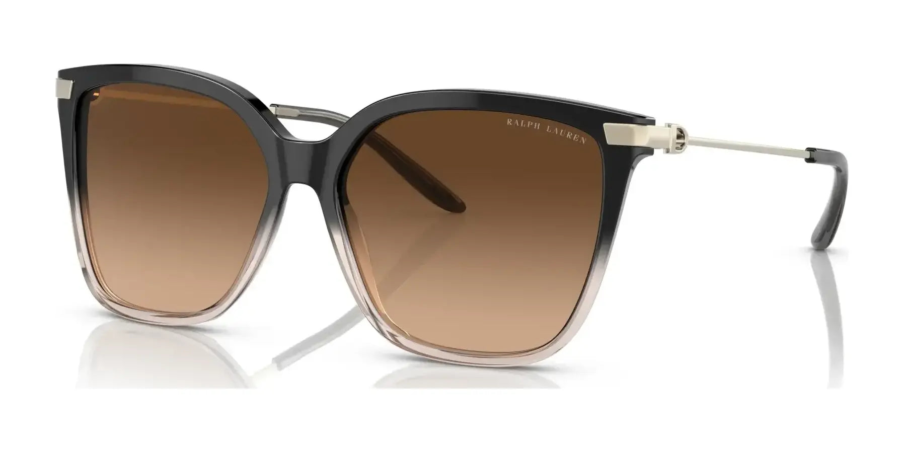 Ralph Lauren THE JACQUIE RL8209 Sunglasses Shiny Grad Black / Transp Beige / Brown Gradient