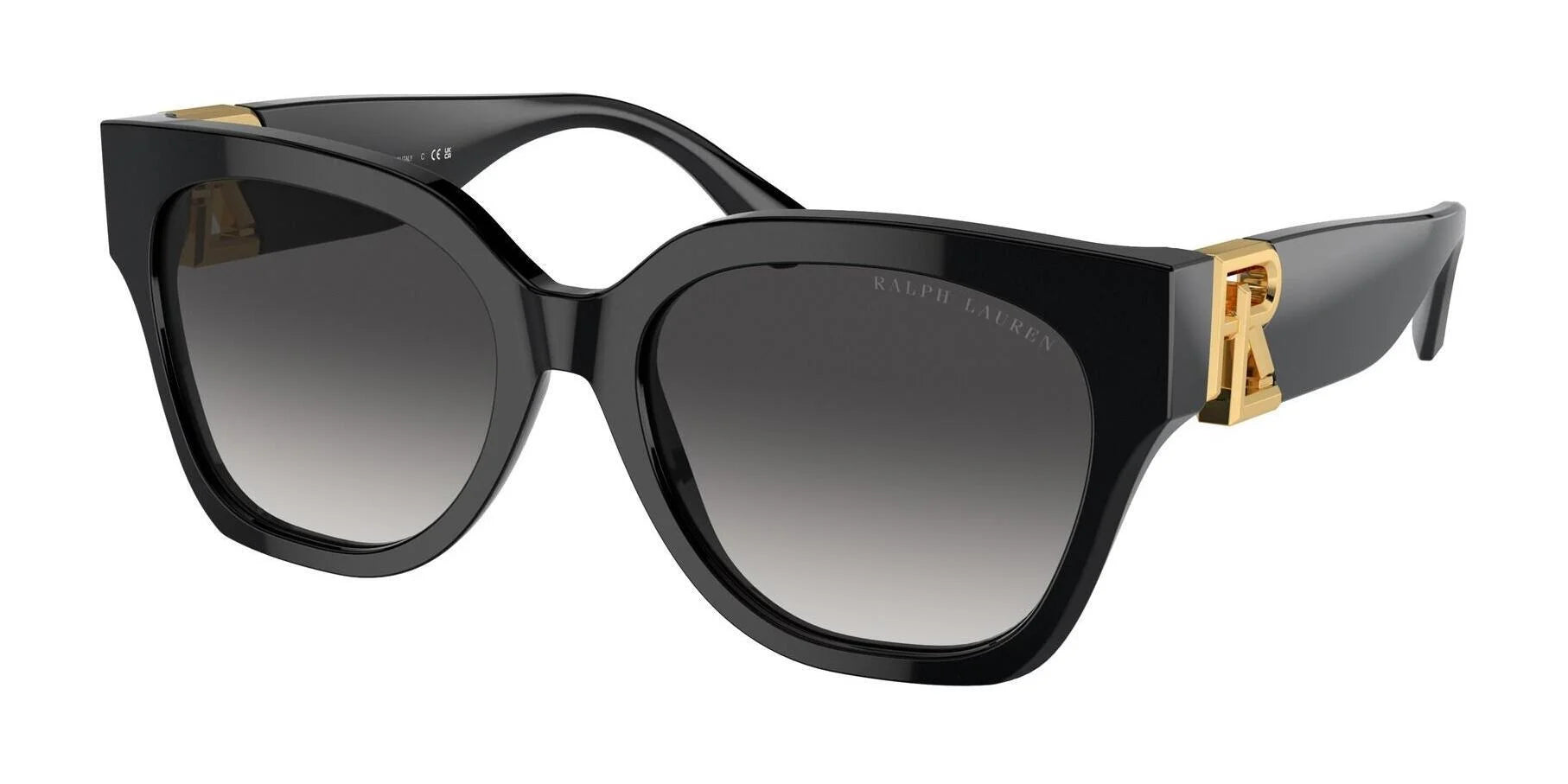 Ralph Lauren THE OVERSZED RICKY RL8221 Sunglasses Black / Grey Gradient