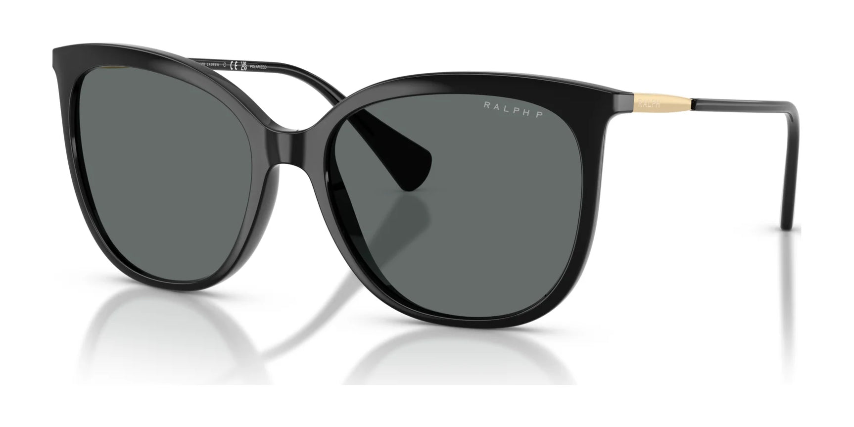 Ralph RA5248 Sunglasses Shiny Black /  Dark Grey (Polarized)