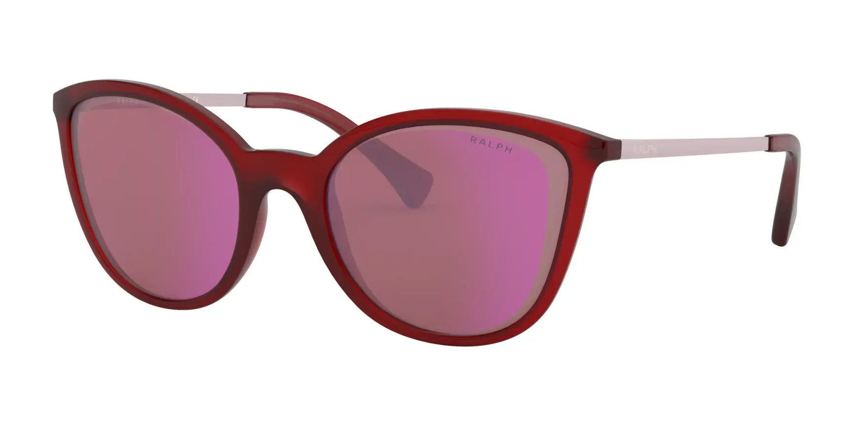 Ralph RA5262 Sunglasses Shiny Transparent Bordeaux / Dark Violet Mirror Red