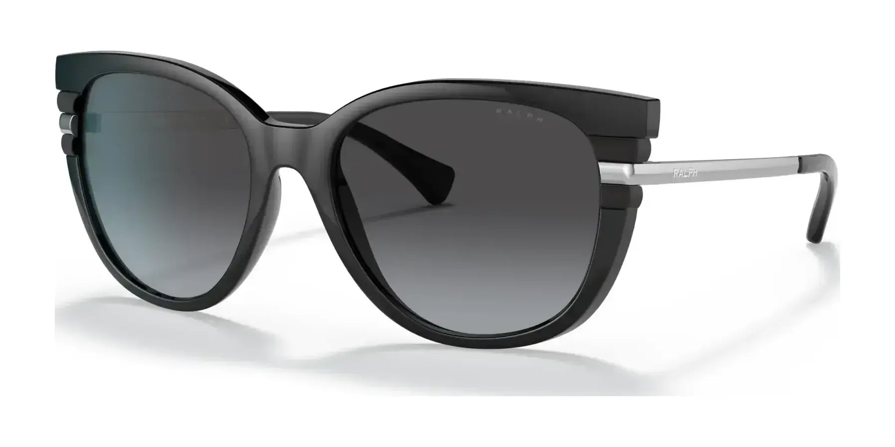 Ralph RA5276 Sunglasses Black With Matte Black Details / Gradient Grey