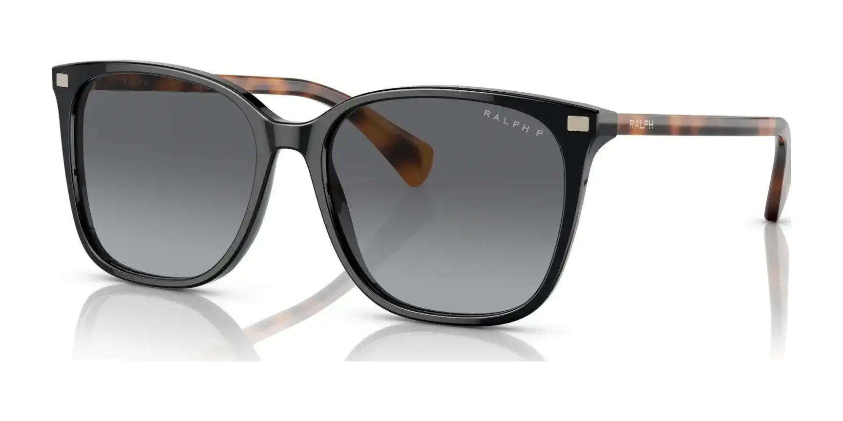 Ralph VVCV RA5293 Sunglasses Shiny Black /  Gradient Brown (Polarized)