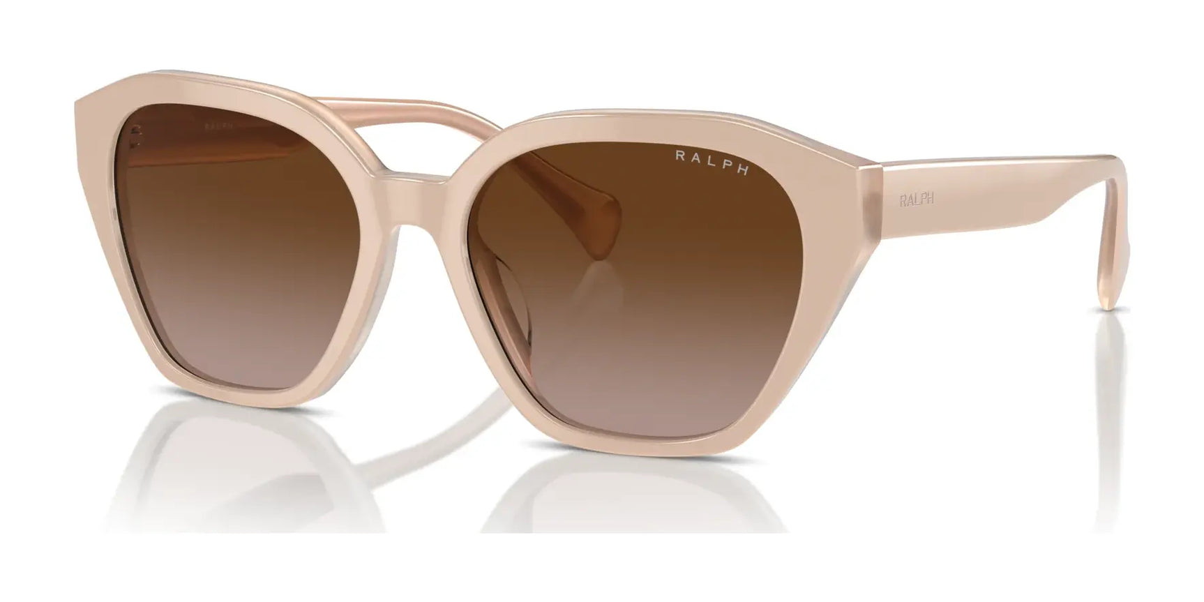 Ralph RA5315U Sunglasses Shiny Beige On Milky Beige / Gradient Brown