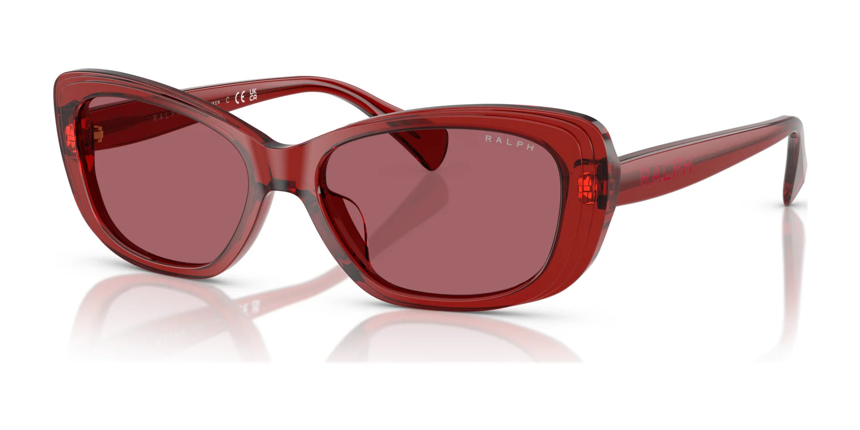 Ralph RA5322U Sunglasses Shiny Transparent Burgundy / Bordeaux