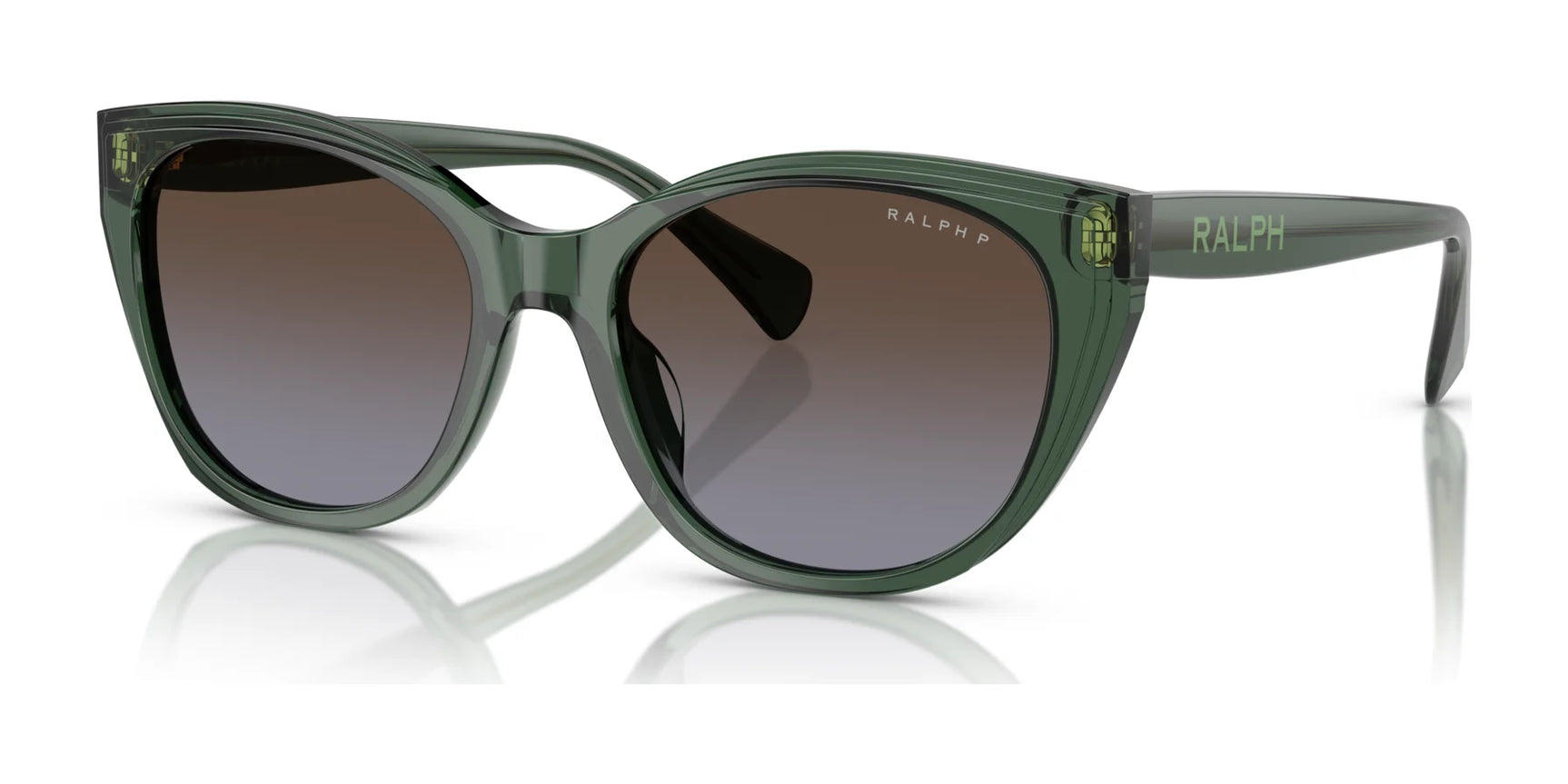 Ralph RA5324U Sunglasses Shiny Transparent Green / Gradient Brown (Polarized)