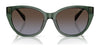 Ralph RA5324U Sunglasses | Size 56 / Shiny Transparent Green / Gradient Brown (Polarized) (3P 13.1%) №6206T5