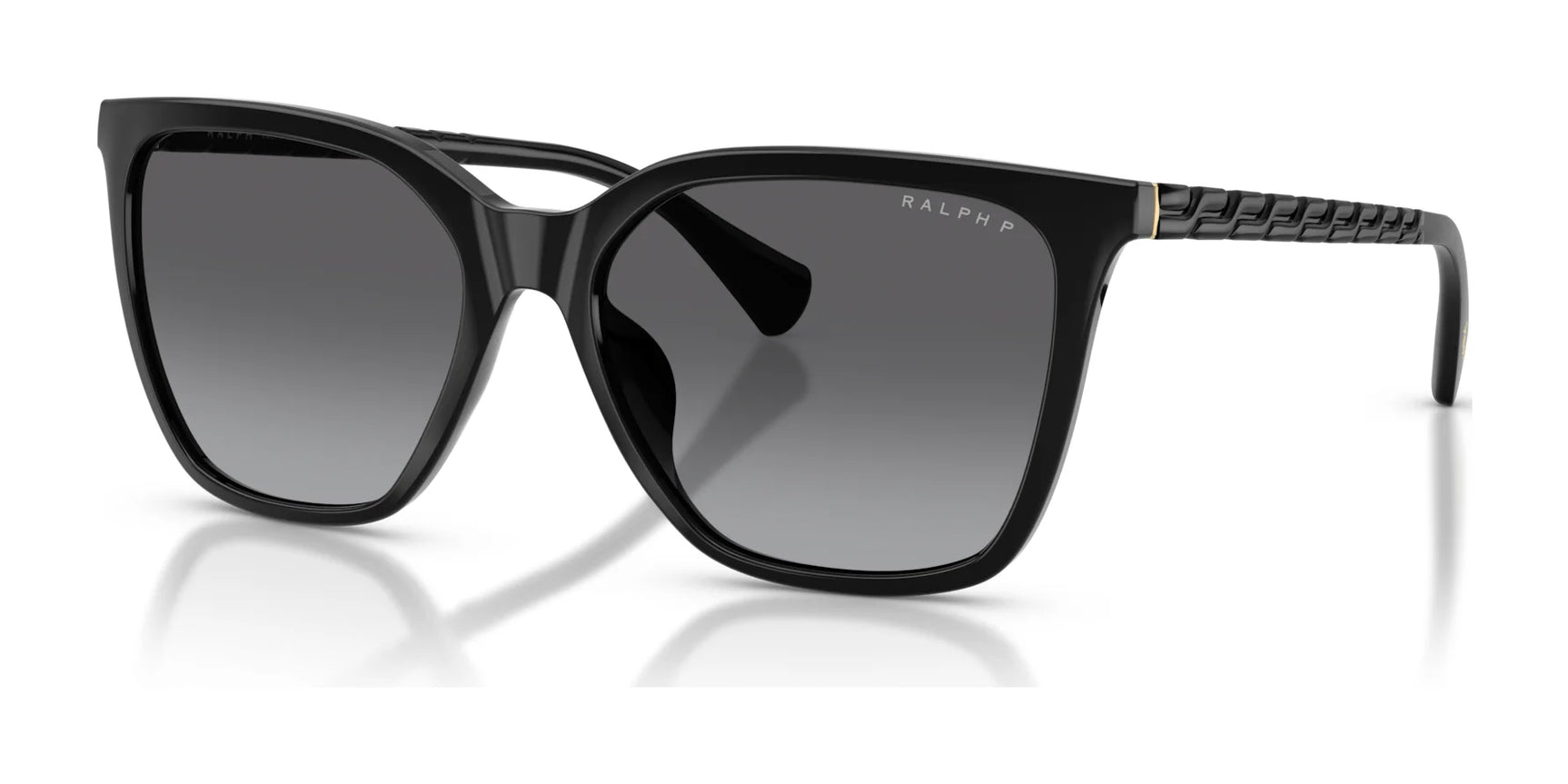 Ralph RA5328U Sunglasses Shiny Black / Grey Gradient (Polarized)