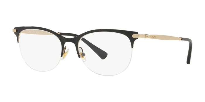 Ralph RA6045 Eyeglasses | Size 52 / Shiny Black On Pale Gold №9358