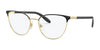 Ralph RA6047 Eyeglasses | Size 54 / Shiny Black On Gold Rims №9358