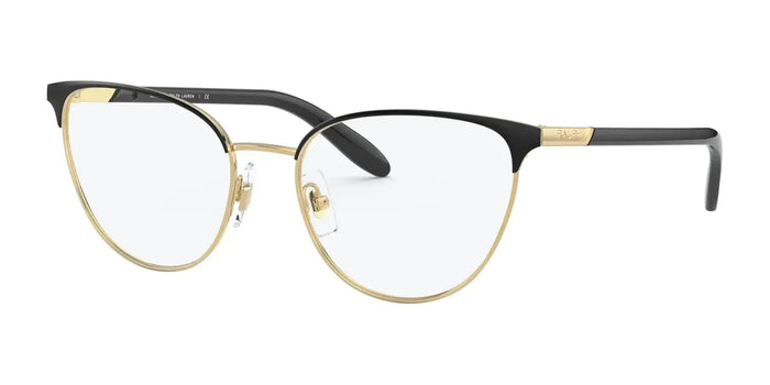 Ralph RA6047 Eyeglasses | Size 54 / Shiny Black On Gold Rims №9358