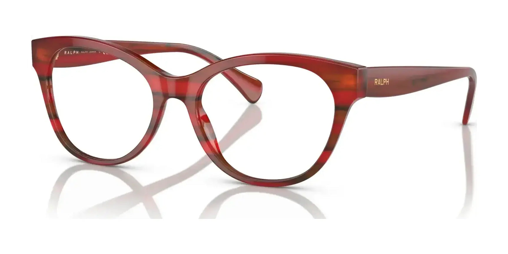 Ralph RA7141 Eyeglasses Striped Red Havana