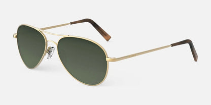 Randolph AMELIA Sunglasses / 23k Satin Gold / Evergreen Polarized Gradient Nylon