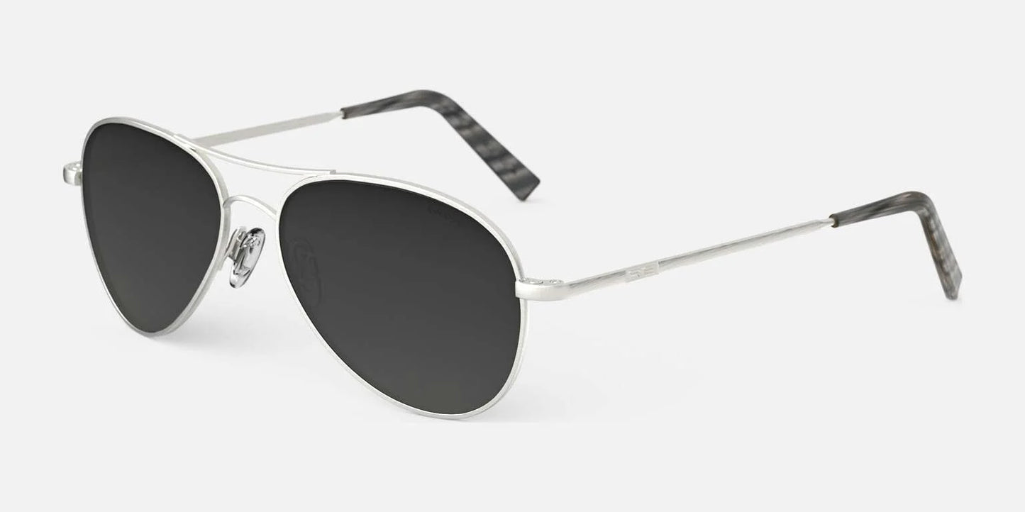 Randolph AMELIA Sunglasses / Satin Silver / Coastal Gray Polarized Gradient Nylon