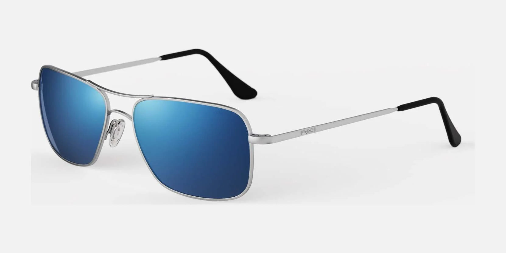 Randolph ARCHER Sunglasses / Matte Chrome / Atlantic Blue Nylon