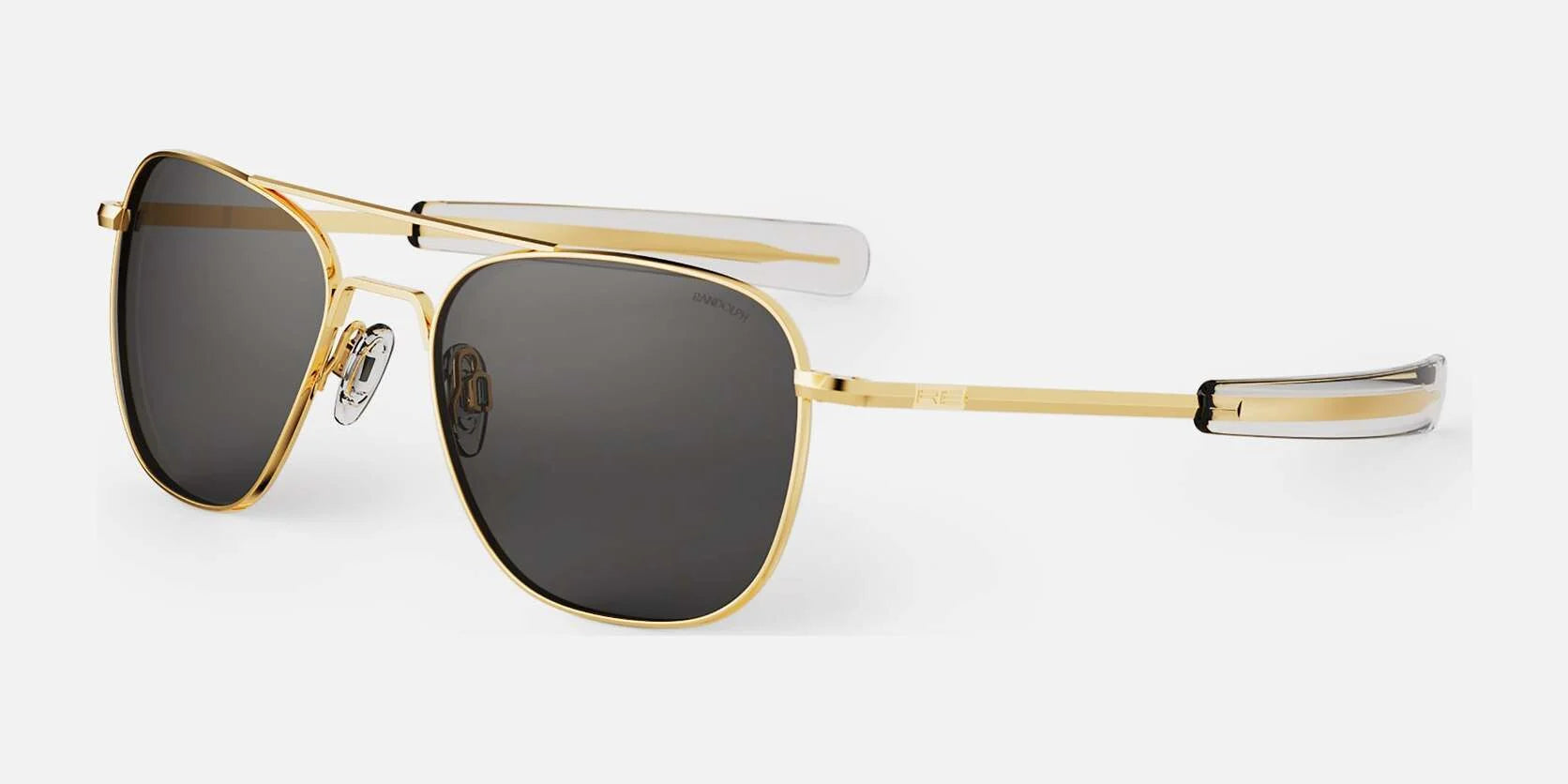 Randolph AVIATOR Sunglasses | Size 52 / 23k Gold / American Gray Polarized Glass