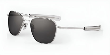 Randolph AVIATOR Sunglasses | Size 52 / Matte Chrome / American Gray Polarized Glass