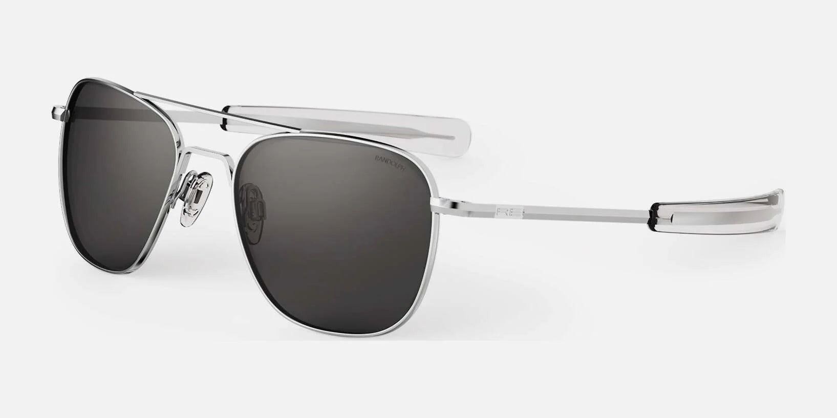 Randolph AVIATOR Sunglasses | Size 58 / Bright Chrome / American Gray Polarized Glass