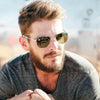Randolph AVIATOR Sunglasses | Size 55 / Matte Chrome / Nylon Atlantic Blue (Non-Polar)