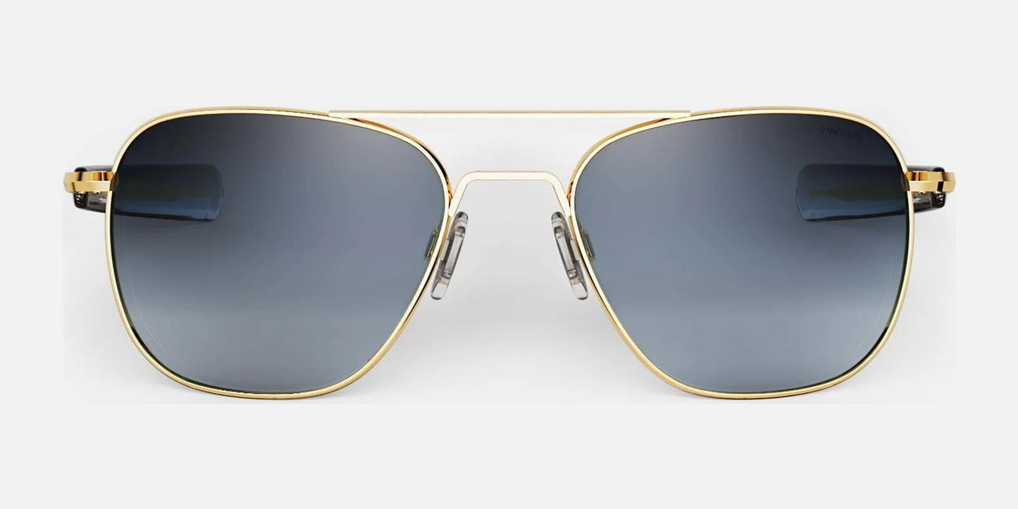 Randolph AVIATOR Sunglasses | Size 55 / 23k Gold / Slate Non-Polar Gradient Nylon