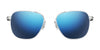 Randolph AVIATOR Sunglasses | Size 55 / Matte Chrome / Nylon Atlantic Blue (Non-Polar)