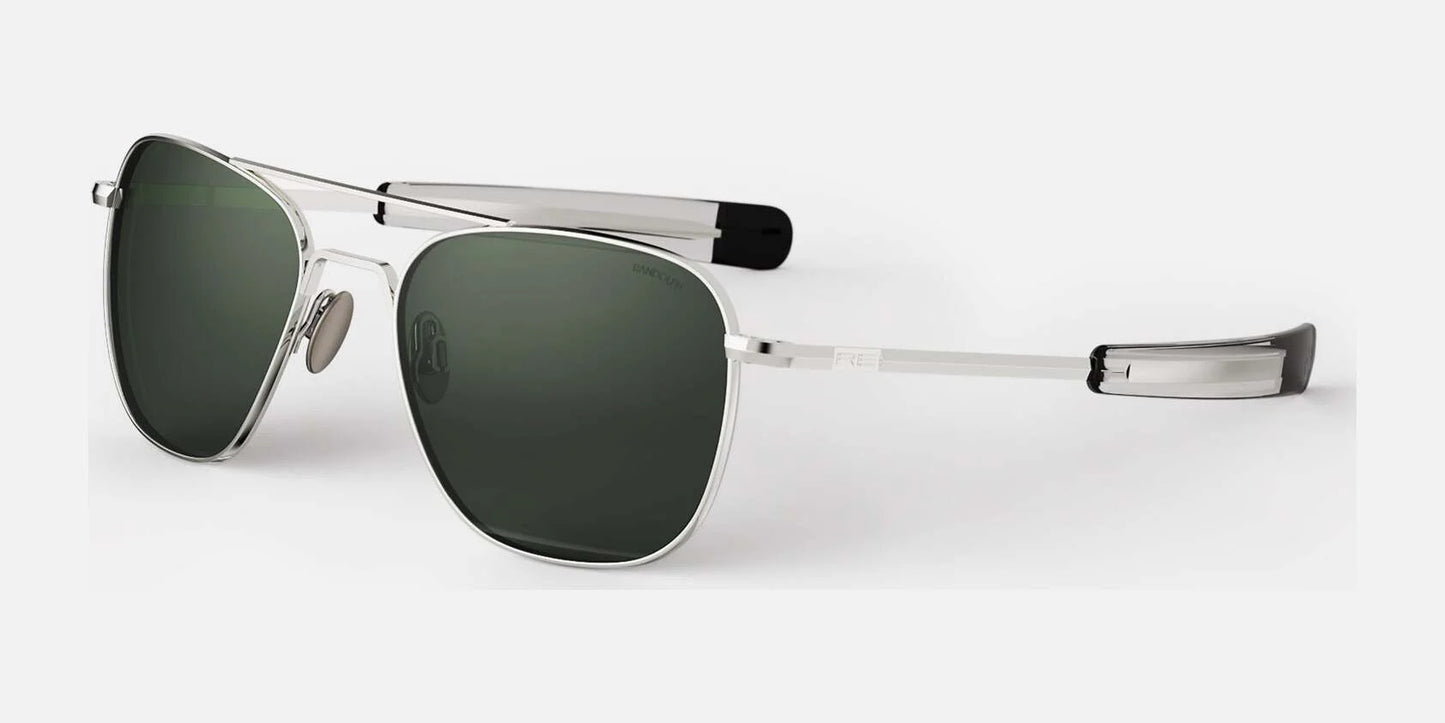 Randolph AVIATOR Sunglasses | Size 55 / 23k White Gold / AGX Polarized Glass