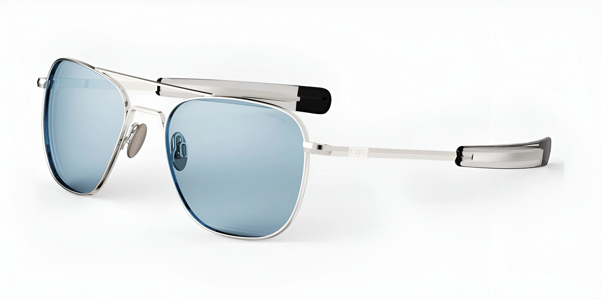 Randolph AVIATOR Sunglasses | Size 55 / 23k White Gold / Blue Hydro Non-Polar Glass