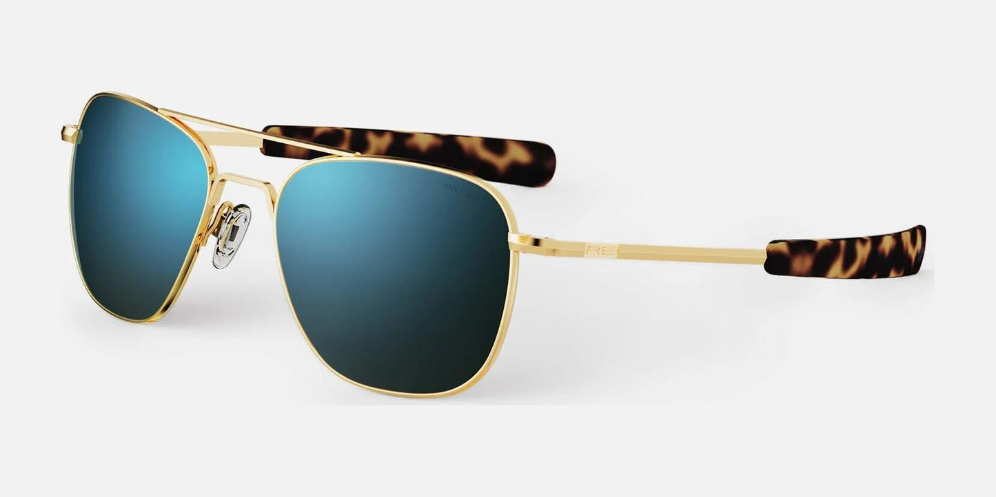 Randolph AVIATOR Sunglasses | Size 55 / 23k Gold / Cobalt Polarized Glass